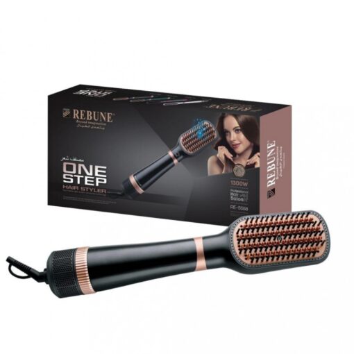 Rebune Hair Dryer Brush 2-in-1 with ions 1300 Watts Color (Black/Gold)