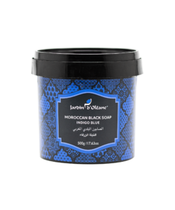 Moroccan Black Soap with Indigo Blue from Jardin de Olien 500 g