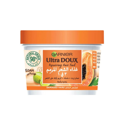 Garnier Ultra Doux Repairing Papaya 3-In-1 Hair Food, 390ml
