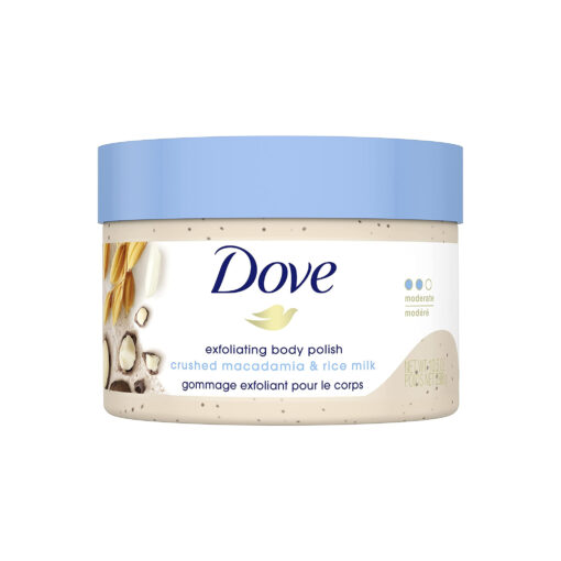 Dove Crushed Macadamia & Rice Milk Exfoliating Body Polish, 298g