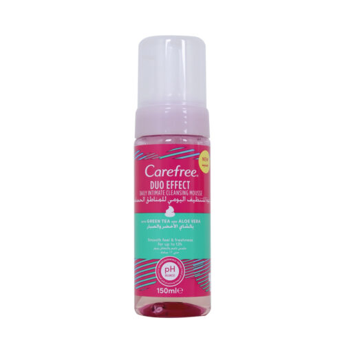 Carefree Duo Effect Intimate Cleansing Mousse With Green Tea And Aloe Vera, 150ml