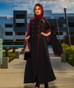 French Crepe Jacket Style Abaya by Emond, A0117, Size 58