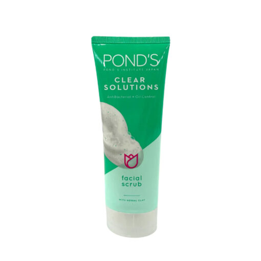 Pond's Clear Solutions Facial Scrub, Anti-Bacterial With Herbal Clay, 100ml