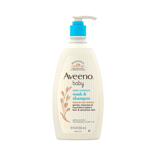 Aveeno Baby Daily Moisture Wash & Shampoo, 532ml