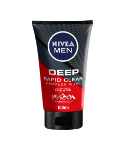NIVEA MEN Deep Rapid Clear Pimples & Oil Antibacterial Face Wash, 100ml