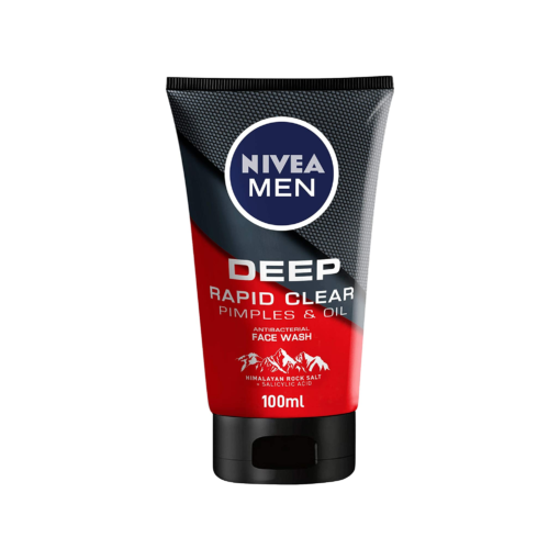 NIVEA MEN Deep Rapid Clear Pimples & Oil Antibacterial Face Wash, 100ml