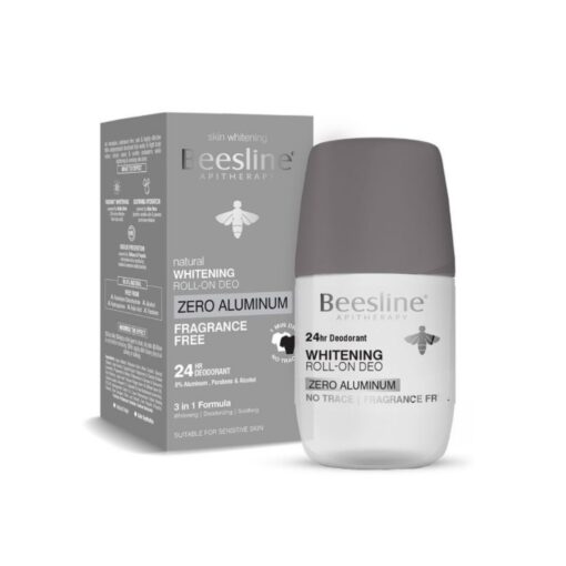 Beesline Deodorant Roll-On Aluminum Free, Fragrance Free, Skin Whitening 70 ml: