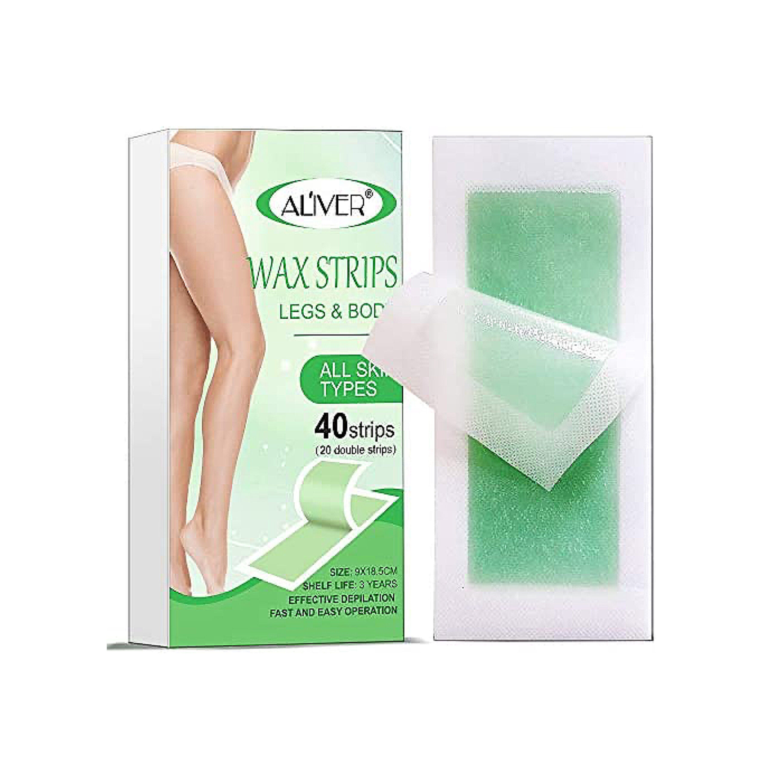 Aliver Hair Removal Wax Strips 40 Strips - يوشوب Ushop