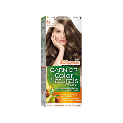 GARNIER Color Naturals Permanent Hair Color Cream, 6.1, Dark Ash Blonde